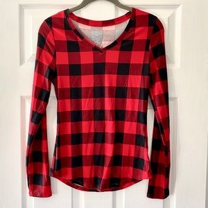 Red&Black Buffalo Plaid Long Sleeve Tee
